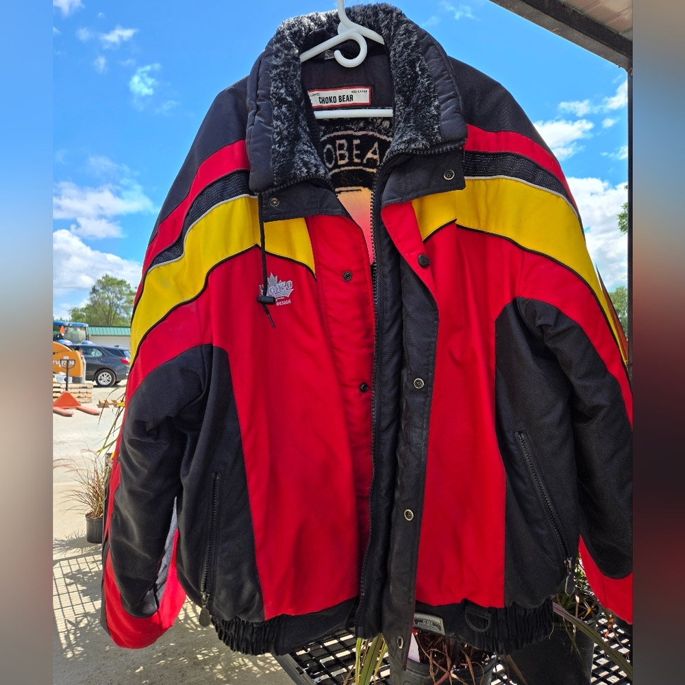 Choko Bear Men's Red and Black Jacket